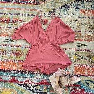 Topshop salmon pink romper